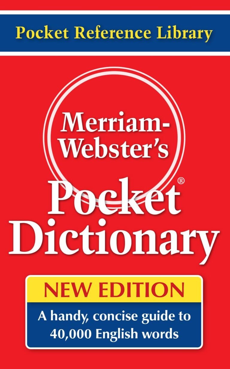 Merriam-Webster's Pocket Dictionary book cover with red background and white text