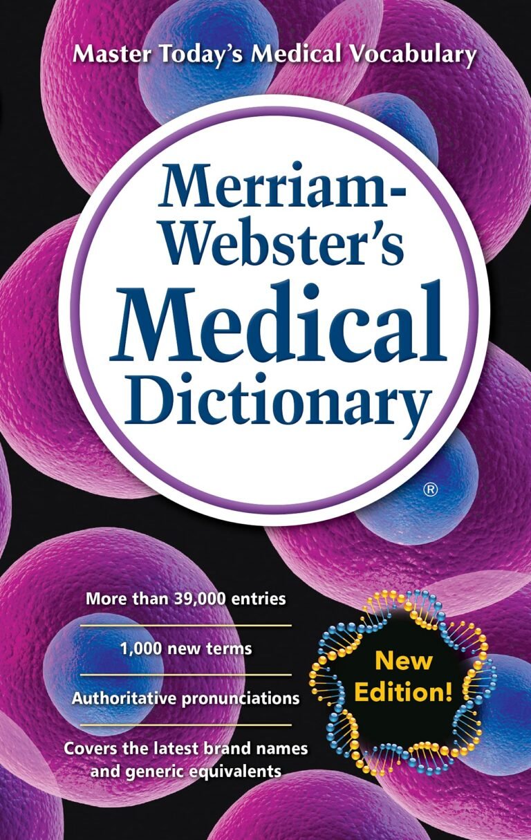 Merriam-Webster's Medical Dictionary cover with purple cells, new edition label